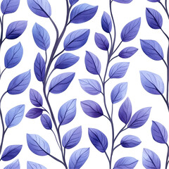 2d illustration of a tileable pattern of lavender leaves isolated on a white transparent background