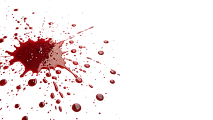 vibrant Blood splatter isolated on transparent background