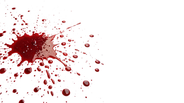 vibrant Blood splatter isolated on transparent background