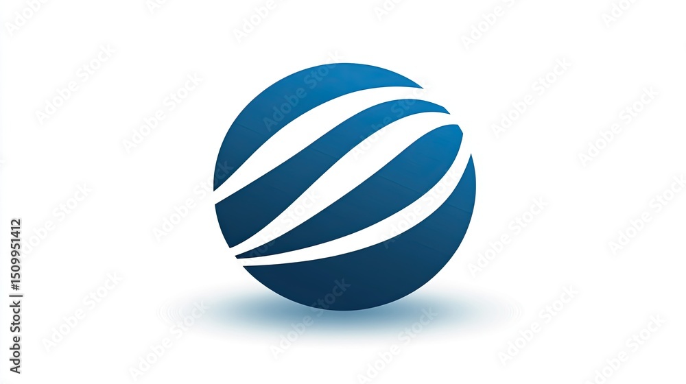Aufkleber abstract blue sphere design with curved lines for modern branding and creative projects in business 
