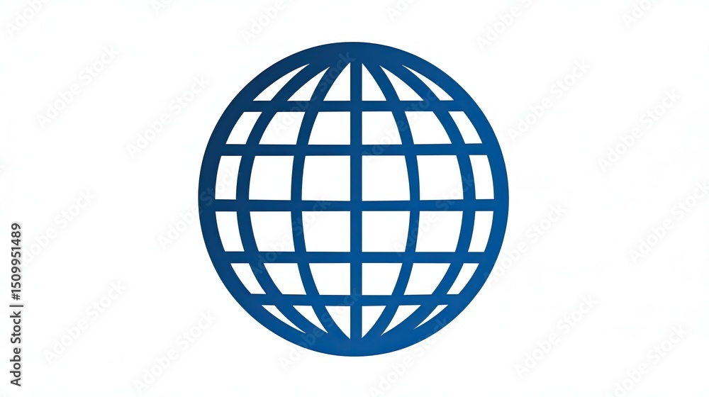 Aufkleber abstract design of a blue globe icon representing global connectivity and international communicatio