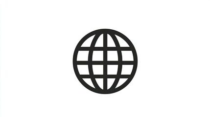 Simple and Modern Graphic Representation of a Globally Recognized Earth Icon with a Grid Pattern for Various Creative Projects and Designs
