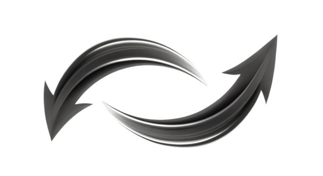 Curved Black Arrows Loop PNG Transparent Rotation Symbol - Powered by Adobe