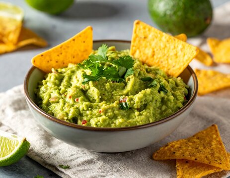 Fresh guacamole with tortilla chips (3)