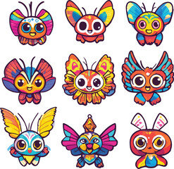 cartoon lemur,animal character set with various fun emotions and poses