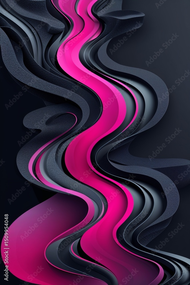 Poster magenta and charcoal black data stream background for card or greeting template banner backdrop
