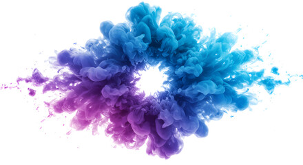 Fototapeta premium Harmonious Flow Of Fluid Art In Blue And Violet On White Canvas