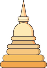 Classic golden pagoda silhouette