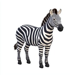 Fototapeta premium Detailed Zebra Portrait Against White Background