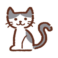 手書き風の猫のベクターイラスト