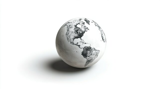 Abstract marble globe design showcasing a stylized map of the world with a minimalistic and artistic approach to represent global connectivity and geography