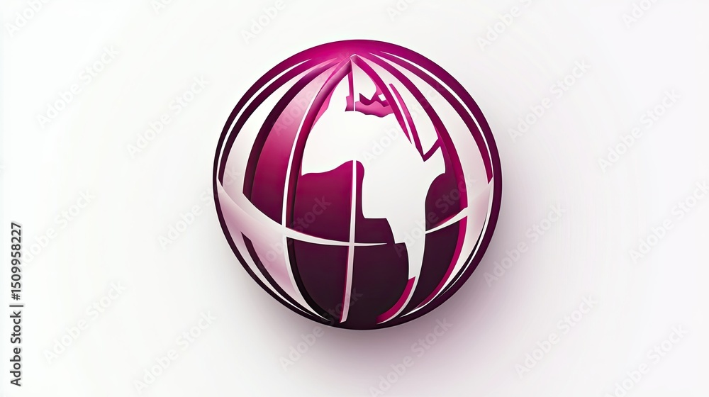 Poster abstract globe design with a creative twist, featuring vibrant colors and artistic elements represen