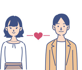Obraz premium カップルのイラスト