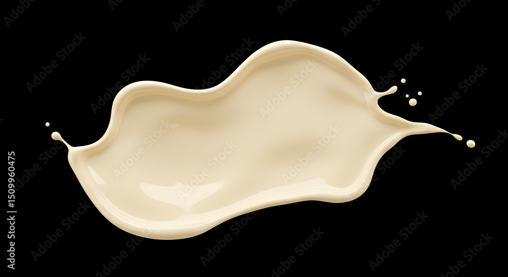 Poster elegant caramel fluid splash isolated on black background for design element