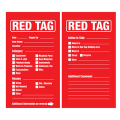 Red Tag for Maintenance or 5S...