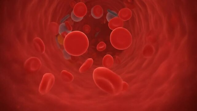 Blood vessel cross section with cellular detail illustration
