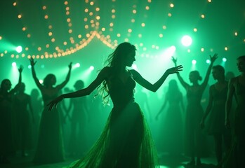 Emerald Festival with dancing during rim lighting