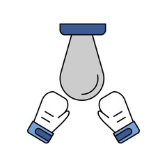 boxing lineal color line icon with white background vector stock illustration