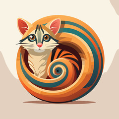 Tenrec in a Whimsical Scene with Vibrant Swirl Motions All Around.