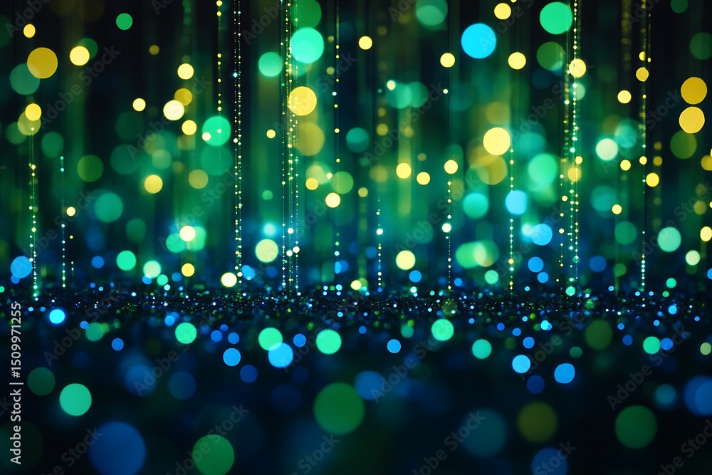 Poster abstract bokeh lights background for graphic design and digital art with vibrant colors and sparklin