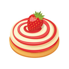 Strawberry Shortcake in a Whimsical Scene with Vibrant Swirl Motions All Around.