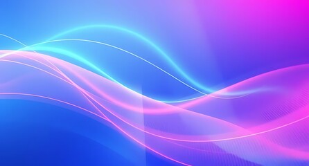 Obraz premium Abstract Background with Flowing Light Waves in Blue Pink and Purple