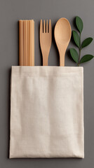 Eco-Friendly Products Flat Lay with Reusable Straws and Cutlery