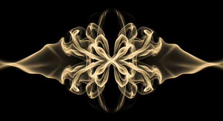 Fototapeta premium Abstract Golden Smoke Pattern On Black Background For Artistic Projects