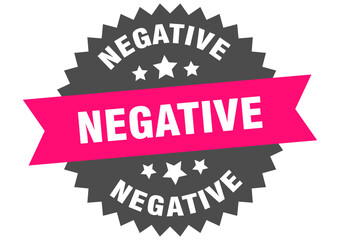 negative. negative round pink label isolated on transparent background
