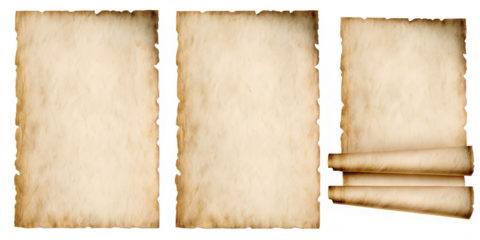Ancient parchment scrolls isolated on white background png ai generated isolated on a white background