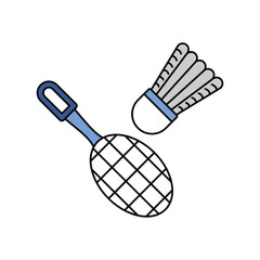 badminton lineal color line icon with white background vector stock illustration