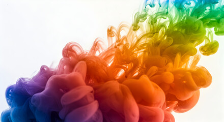 Colorful Hues Suspended in Water, Creating a Dynamic Visual Swirl