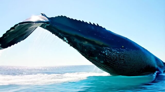 Humpback Whale Emerging from Ocean Waters