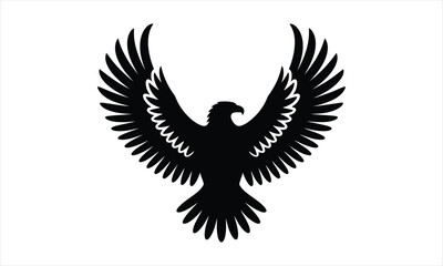 Obraz premium Majestic black eagle wings spread soaring high