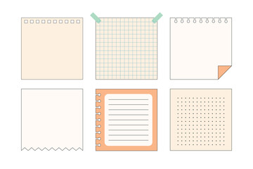 Hand drawn kid sketch line style reminder sticker. Vector illustration. Cartoon memo frame note paper line cute planner sheet. Notebook paper note frame for task list page, to do list sticker sheet. 