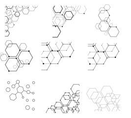 Abstract geometric hexagon pattern in modern style, perfect for backgrounds, technology themes, or futuristic digital designs.