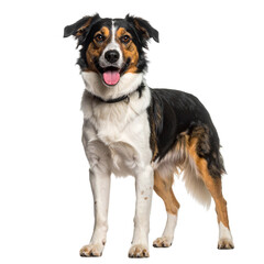 Fototapeta premium Cute dog sitting on white background