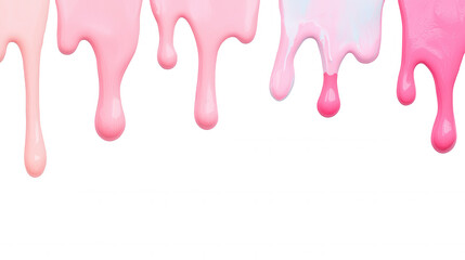 3d icon Vibrant paint streams in pastel pink, blue, yellow dripping across transparent surface, generating dynamic abstract art composition