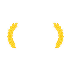 gold shiny floral laurel wreath element