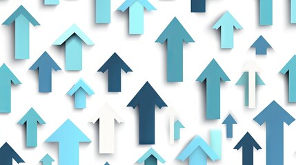 A pattern of upward pointing arrows in shades of blue and white.