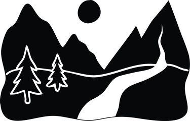 silhouette of a man on a mountain