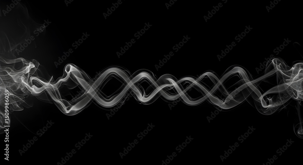 Poster delicate smoke forms symmetrical pattern on black background creates mysterious visuals