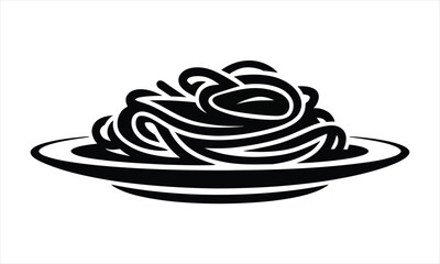 Delicious spaghetti on a plate simple icon