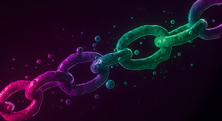 Interconnected Rings: A Vibrant and Dynamic 3D Visual Representation