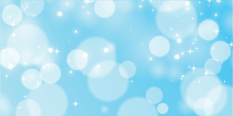 「夏の爽やか背景」青と光の玉ボケ・キラキラ感のベクター素材