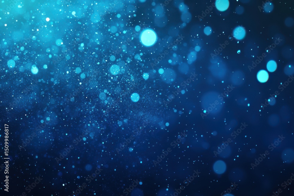 Poster underwater particles create mesmerizing motion graphics in vibrant blue tones, underwater particles 