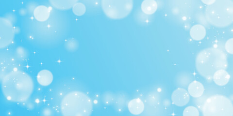 「夏の爽やか背景」青と光の玉ボケ・キラキラ感のベクター素材