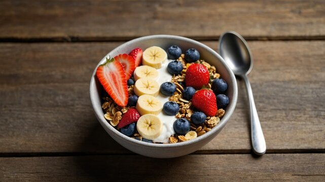 A beautifully served breakfast featuring fresh berries, offering a vibrant, nutritious start to the day with color, flavor, and energy.

