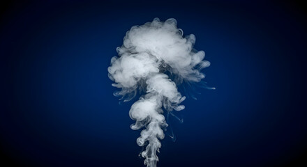Mystic Vapor Plume Against Deep Blue Backdrop For Creative Design Concepts