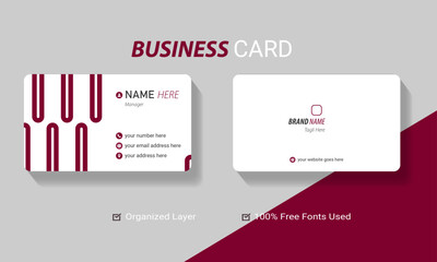 Professional Double-sided simple clean horizontal business card template